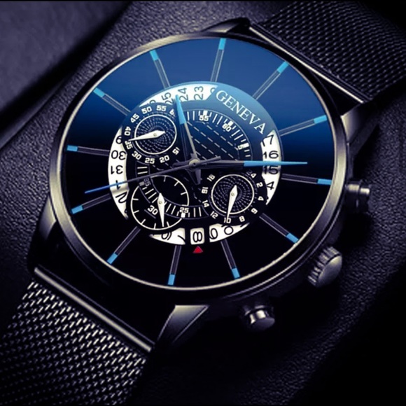 ๐ Geneva Stainless Steel Calendar Quartz Watch - Picture 2 of 8